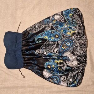 Mi*In Dress, Small, Turquoise.Black.White